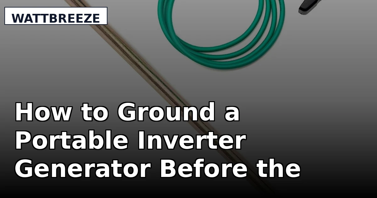 How to Ground a Portable Inverter Generator Before the Next Outage