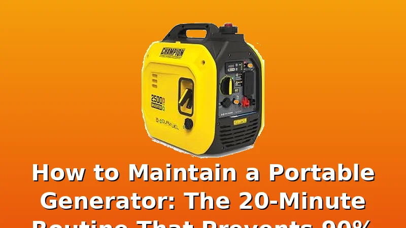 How to Maintain a Portable Generator: The 20-Minute Routine That Prevents 90% of Failures - WattBreeze review with measurements and honest opinion