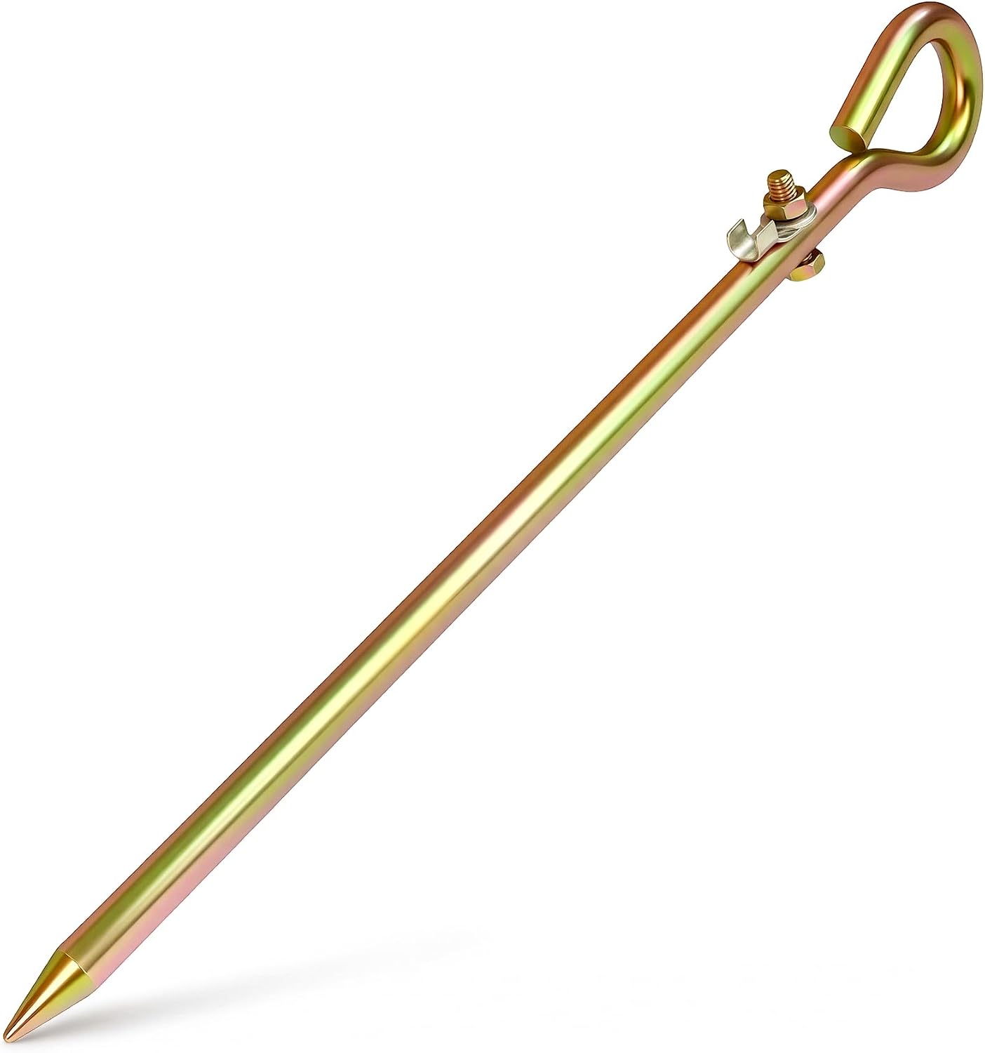 Portable Grounding Rod – 17.5" Solid Steel Ground Rod for Electric Fence, Earthing, Antenna, Portable Generators, Solar Panel, Ham Radio & Pool Equipment